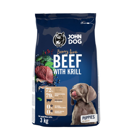 John Dog BERRY LINE wołowina z krylem sucha karma dla szczeniąt 3kg