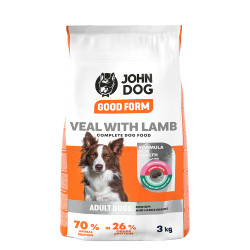 John Dog Good Form Adult sucha karma dla psów Cielęcina z Jagnięciną 3 kg