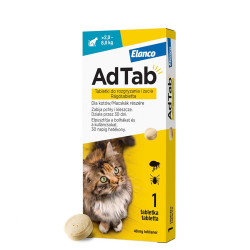 AdTab tabletki na kleszcze i pchły dla kotów o masie ciała od 2 kg do 8 kg