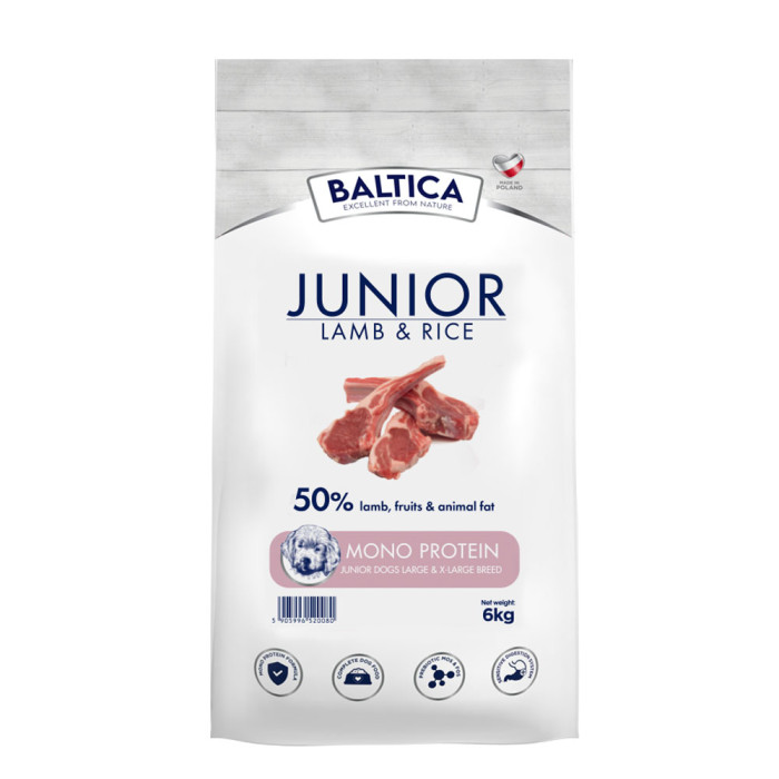 Baltica Junior Lamb & Rice karma z jagnięciną dla szczeniąt ras dużych 6kg