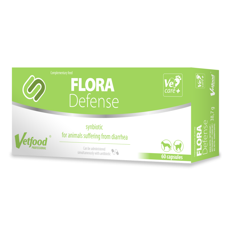 Vetfood Flora Defence Prebiotyk na biegunkę dla psów i kotów 60 kapsułek