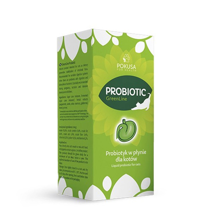 Pokusa GreenLine Probiotyk w płynie dla kotów 100 ml