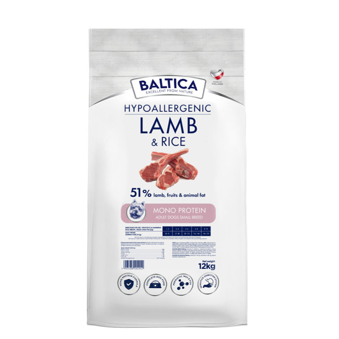 Baltica Adult Lamb & Rice karma z jagnięciną dla psów dorosłych ras małych 12 kg