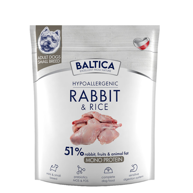 Baltica Adult Rabbit & Rice karma z królikiem dla psów dorosłych ras małych 1kg