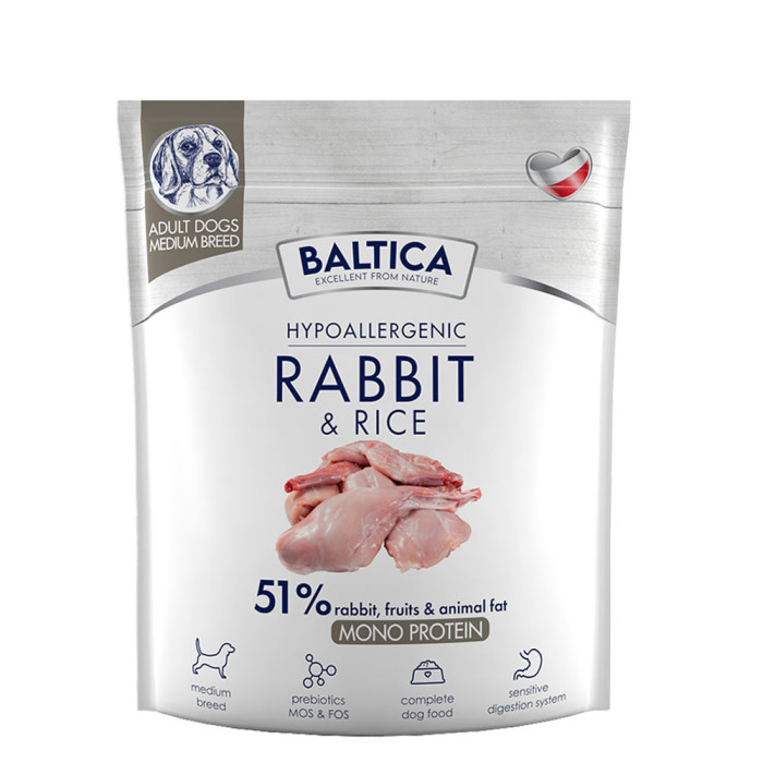 Baltica Adult Rabbit&Rice karma z królikiem dla psów dorosłych ras średnich 1kg