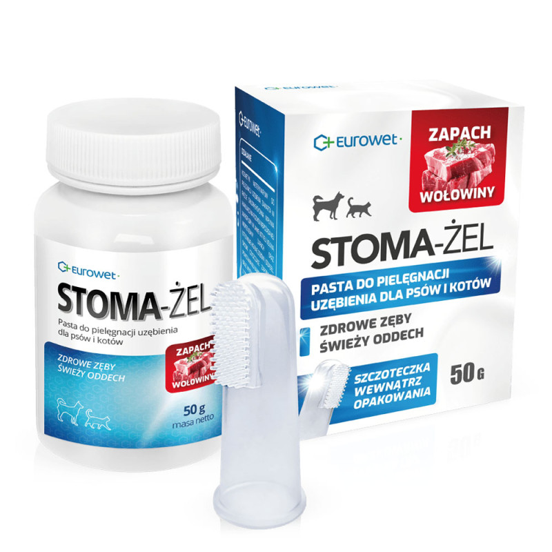 Eurowet Stoma Żel mięsny o zapachu wołowiny 50g + szczoteczka