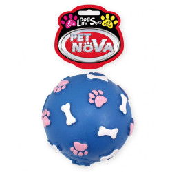 Pet Nova Piłka ze wzorem łapek i kości 9 cm niebieska