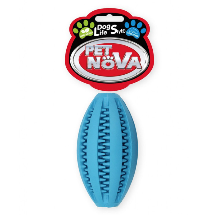 Pet Nova Piłka Superdental Rugby niebieska 11 cm