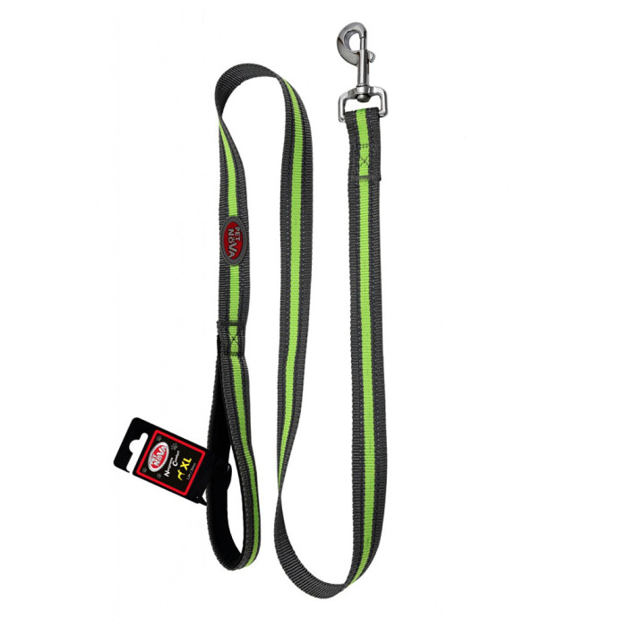 Pet Nova Smycz nylonowa z uchwytem rozmiar XL 2,5 cm długość 120 cm szara odblaskowa