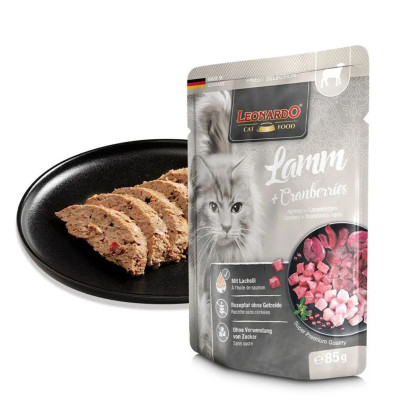 Leonardo Finest Selection Mokra Karma Dla Kota jagnięcina z żurawiną 85g