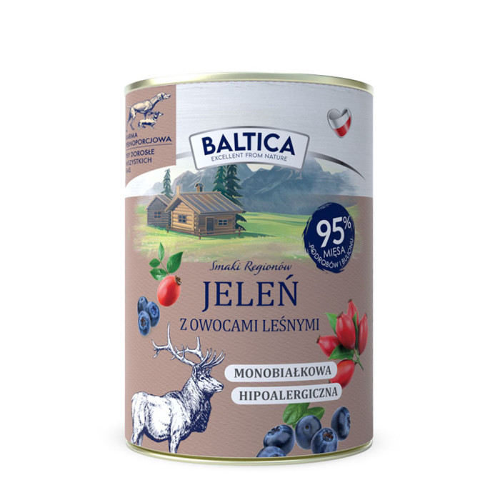 Baltica mokra karma dla psów Jeleń z owocami leśnymi 400g