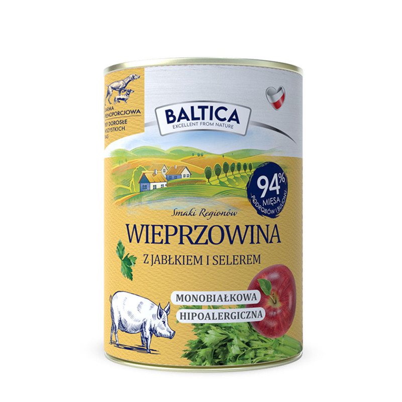 Baltica mokra karma dla psów Wieprzowina z Jabłkiem 400g