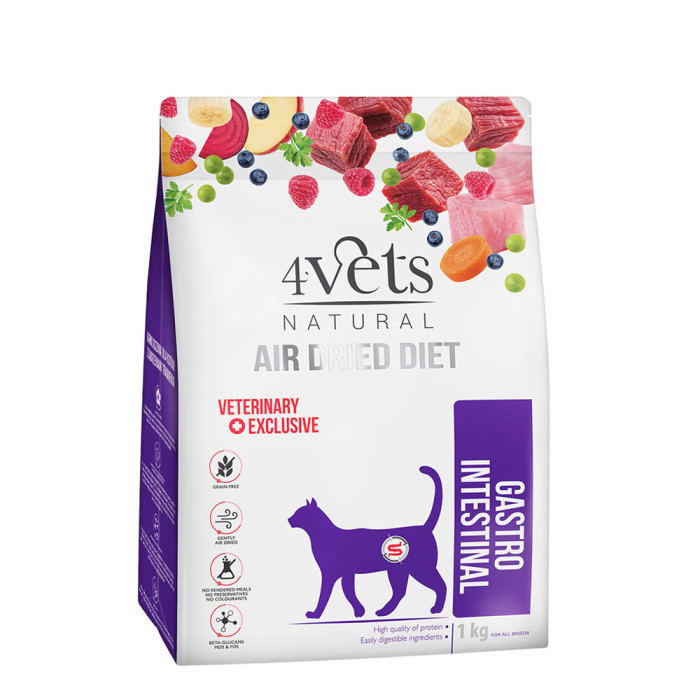 4Vets Natural Gastro Intestinal suszona karma weterynaryjna dla kota z problemami gastrycznymi 1kg