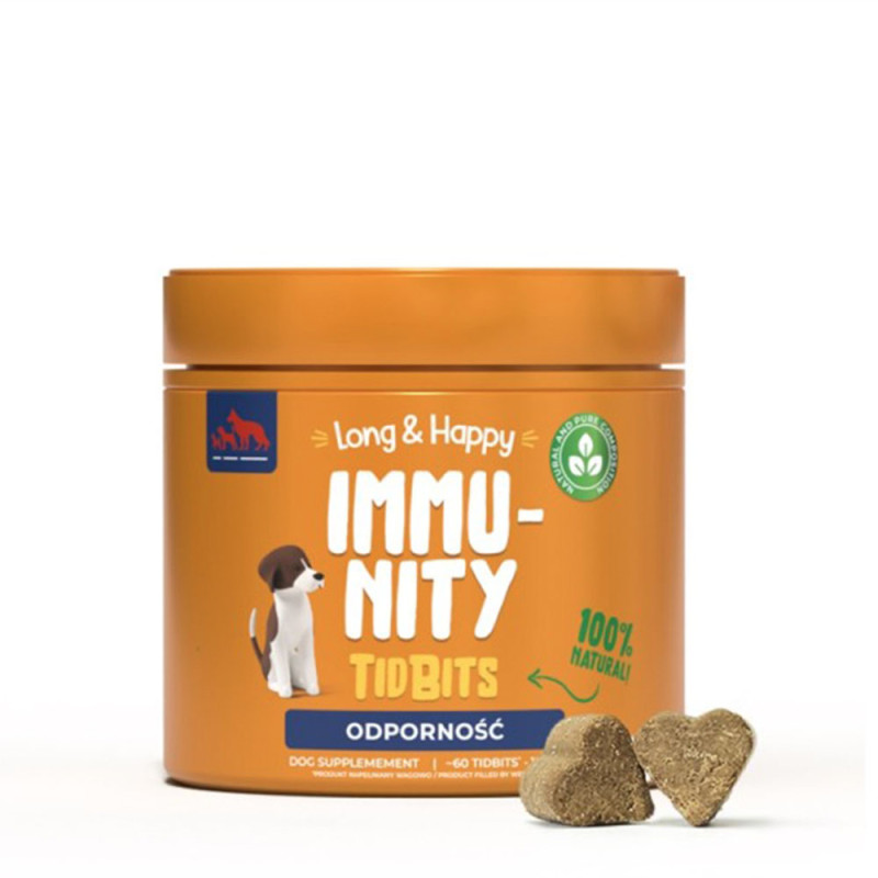 Long & Happy TidBit Immunity suplement diety na odporność dla psów 180g