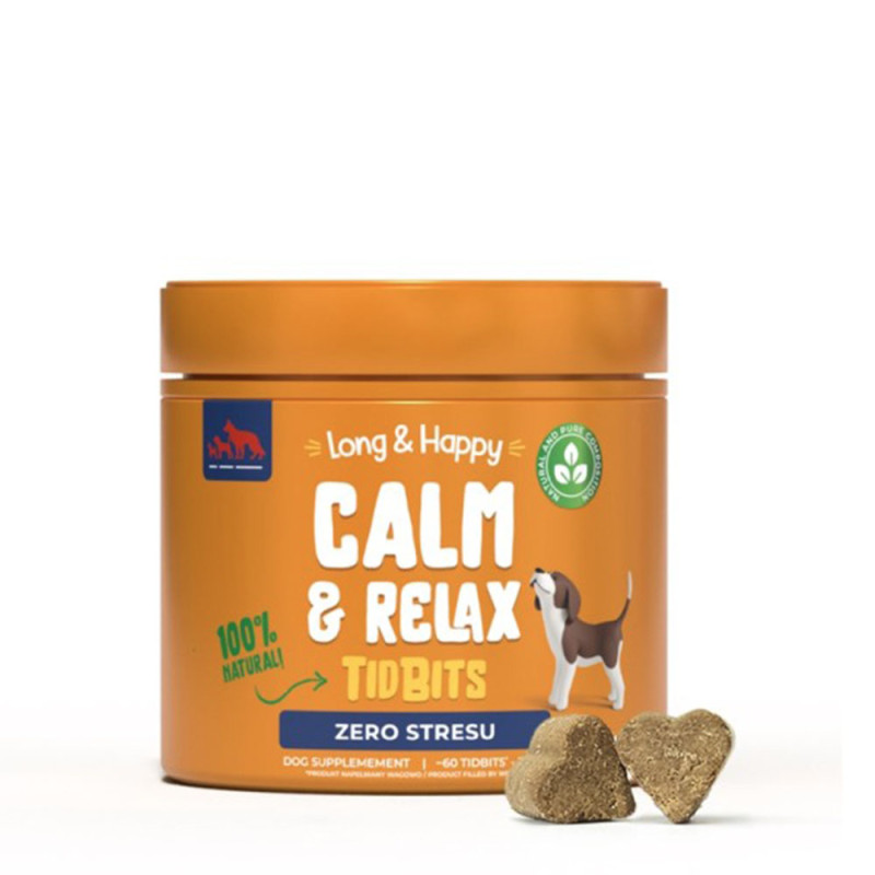 Long & Happy TidBit Calm & Relax suplement diety na uspokojenie dla psów 180g