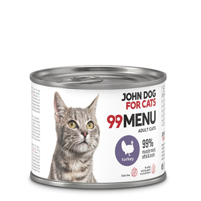 John Dog for Cats 99 Menu mokra karma dla kotów Indyk 200g