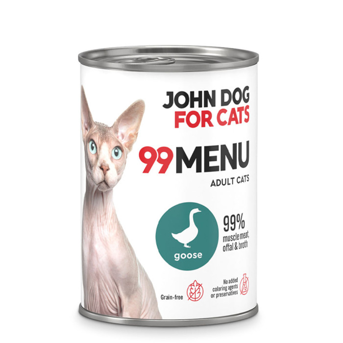 John Dog for Cats 99 Menu mokra karma dla kotów Gęś 400g