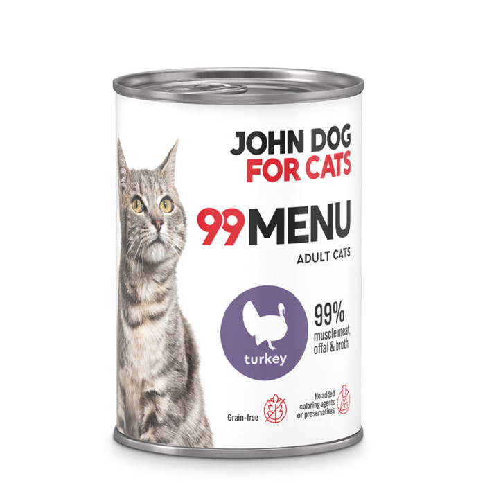 John Dog for Cats 99 Menu mokra karma dla kotów Indyk 400g