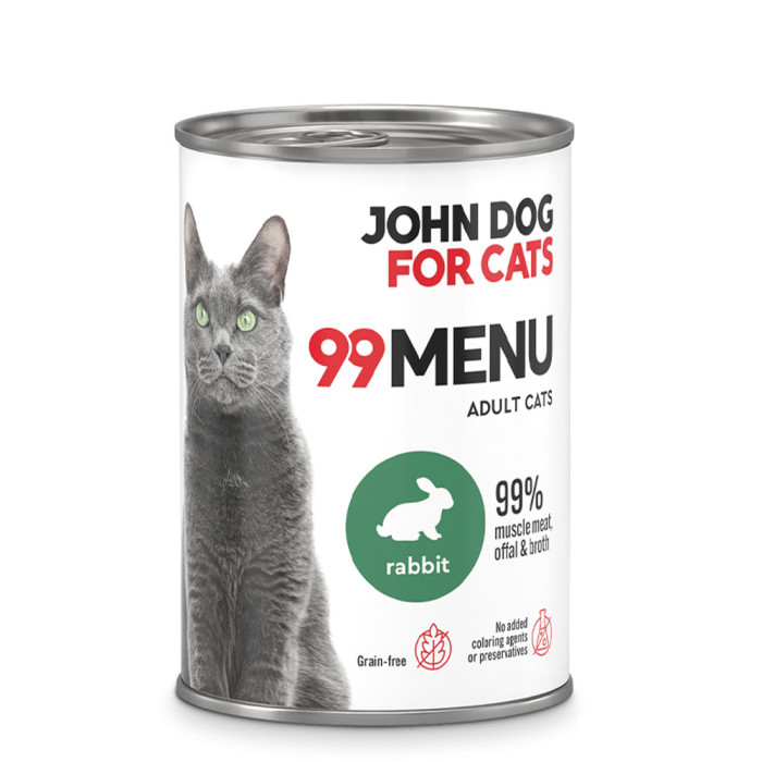 John Dog for Cats 99 Menu mokra karma dla kotów Królik 400g