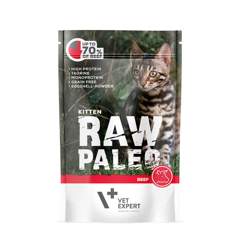 Raw Paleo Kitten mokra karma dla kociąt Wołowina 100g