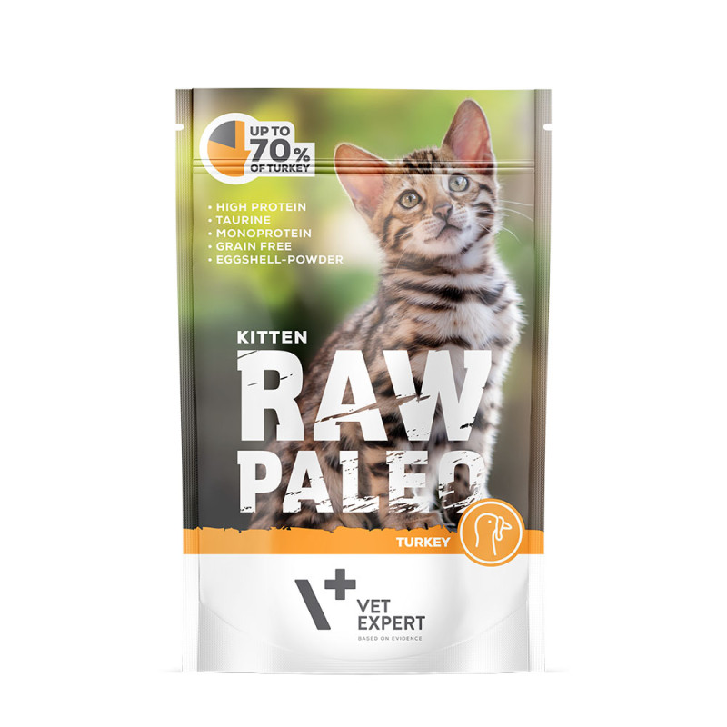 Raw Paleo Kitten mokra karma dla kociąt Indyk 100g