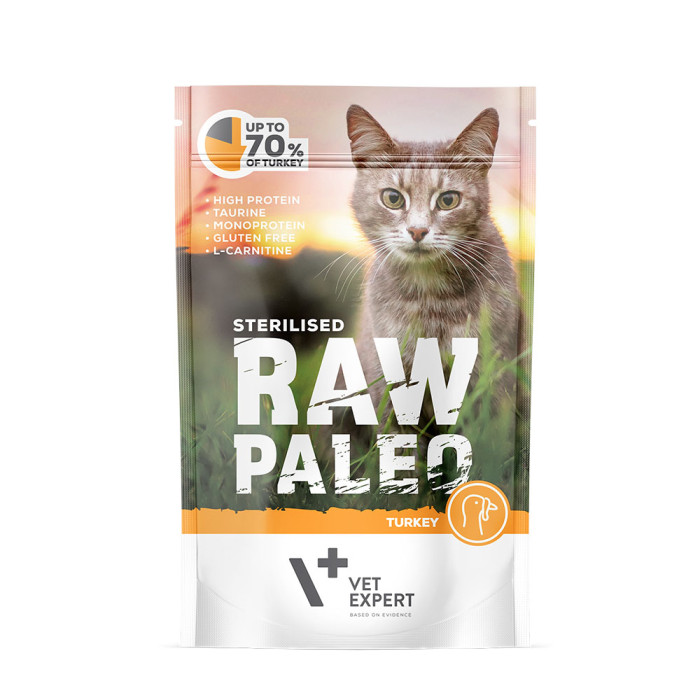 Raw Paleo Sterilised mokra karma dla kota Indyk 100g