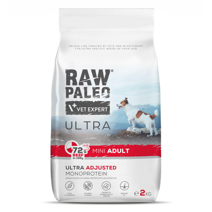 Raw Paleo Ultra Mini sucha karma dla psa WOŁOWINA 2kg