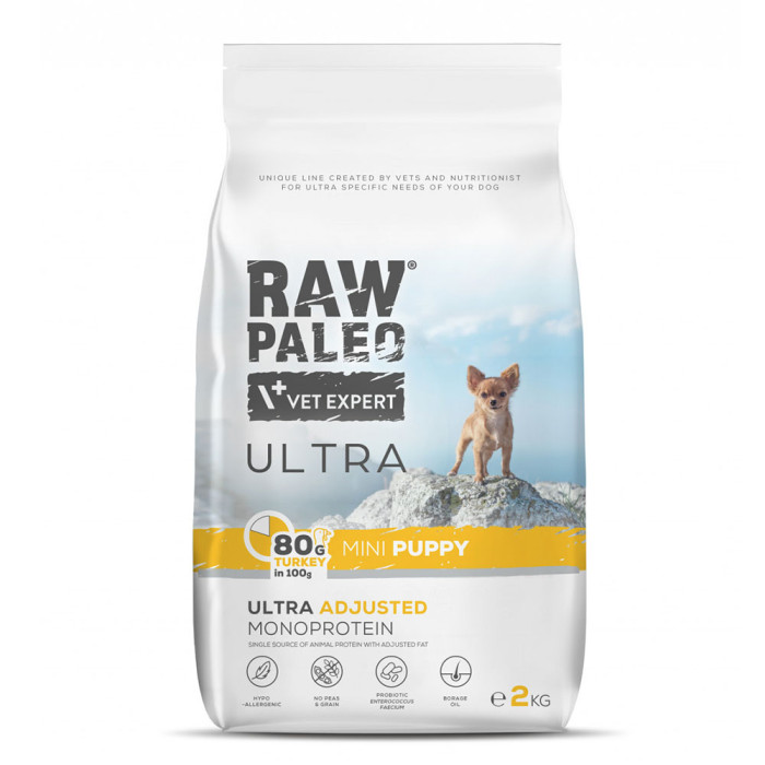 Raw Paleo Ultra Mini Puppy sucha karma dla szczeniąt Indyk 2kg