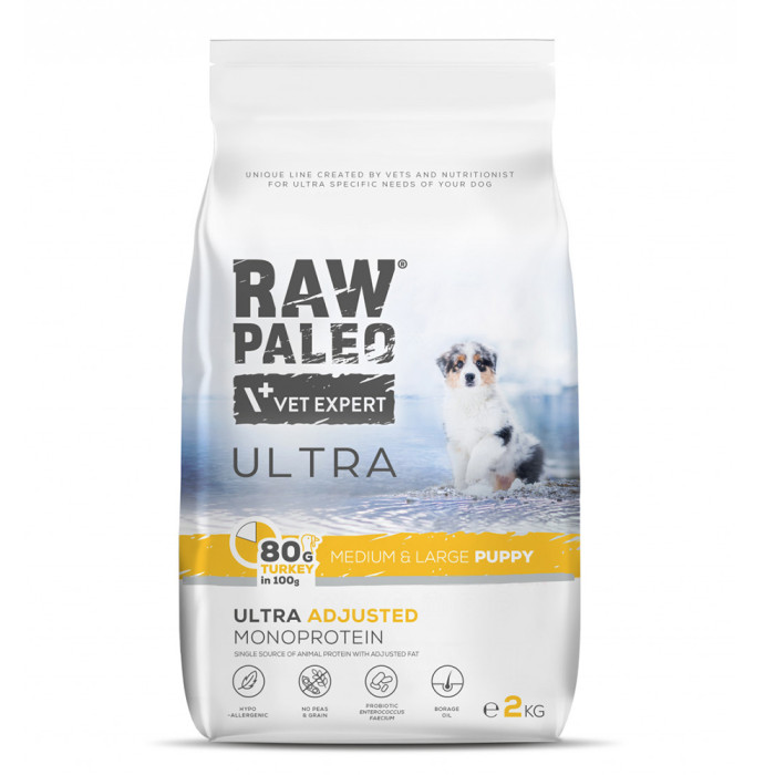 Raw Paleo Ultra Puppy sucha karma dla szczeniąt średni/duży Indyk 2kg