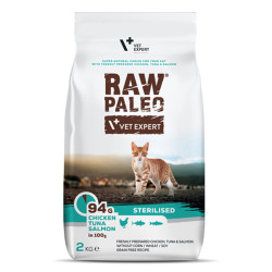 Raw Paleo Sterilised Cat sucha karma dla kota Kurczak, Tuńczyk, Łosoś 2 kg