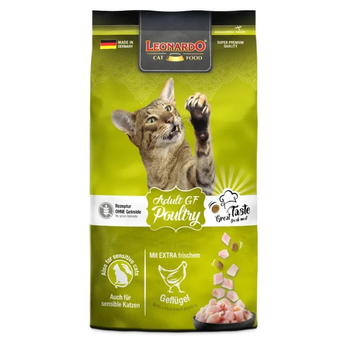 Leonardo Adult Poultry Gf Sucha karma bezzbożowa dla kotów 1,8 kg