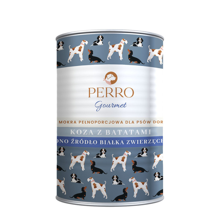 Perro Gourmet mokra karma dla psa Koza z Batatami 400g