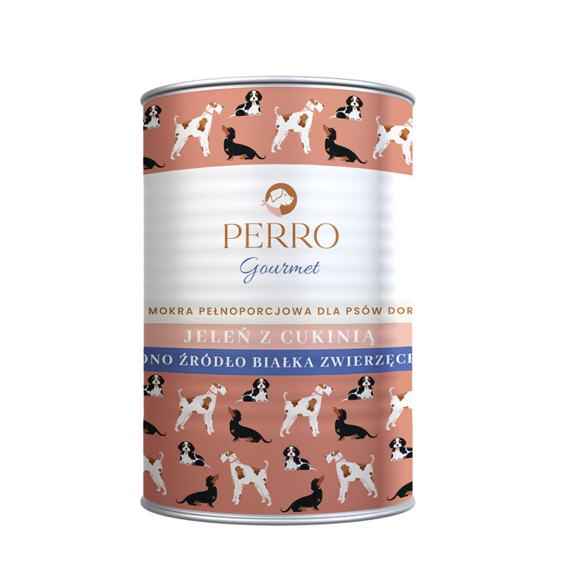 Perro Gourmet mokra karma dla psa Jeleń z Cukinią 400g