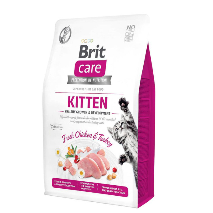 Brit Care Cat Grain-Free Kitten Healt Growth & Development Kurczak z Indykiem 2kg