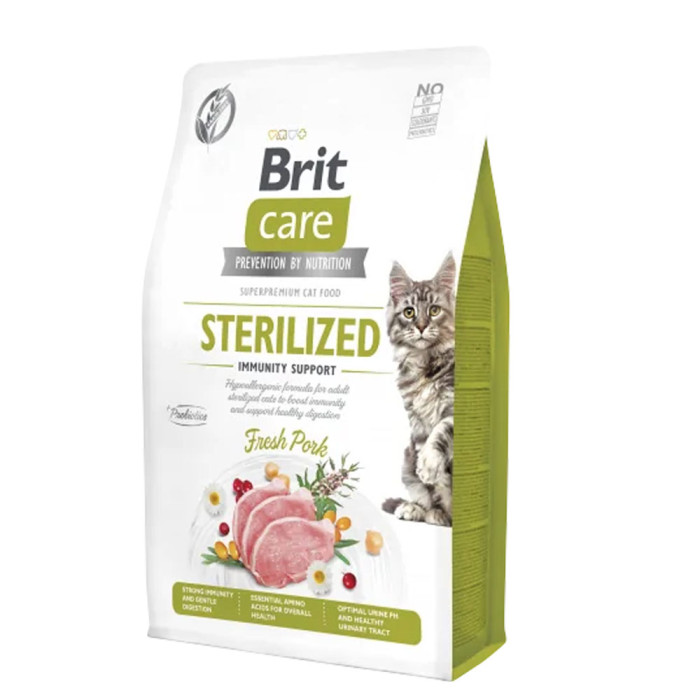 Brit Care Cat Grain-Free Sterilized Immunity Support Wieprzowina 2kg