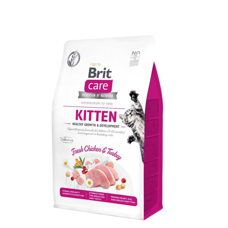 Brit Care Cat Grain-Free Kitten Healt Growth & Development Kurczak z Indykiem 400g