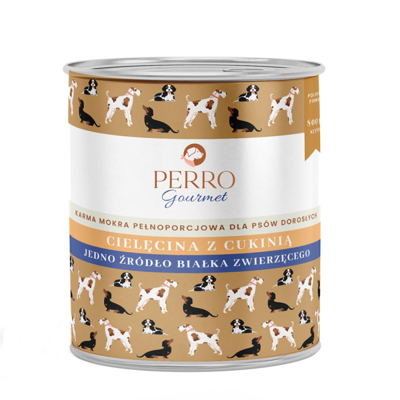 Perro Gourmet mokra karma dla psa Cielęcina z Cukinią 800g