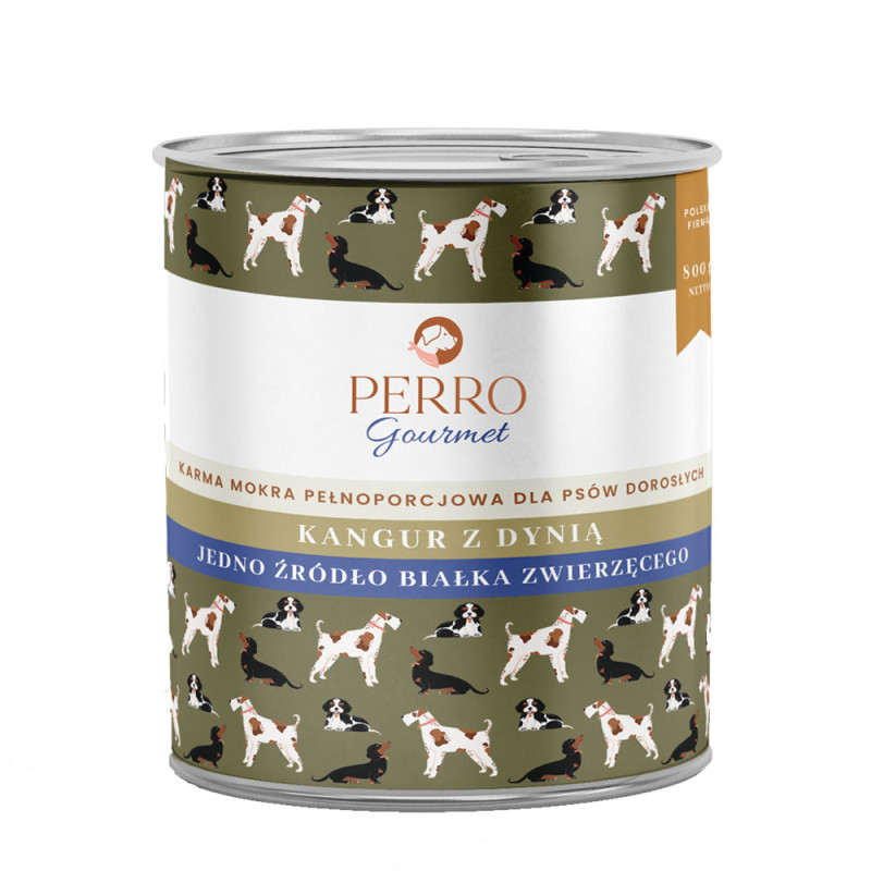 Perro Gourmet mokra karma dla psa Kangur z Dynią 800g