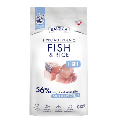 Baltica Adult Fish & Rice Light karma z rybą dla psów dorosłych ras małych 3 kg BalticaPets - 1
