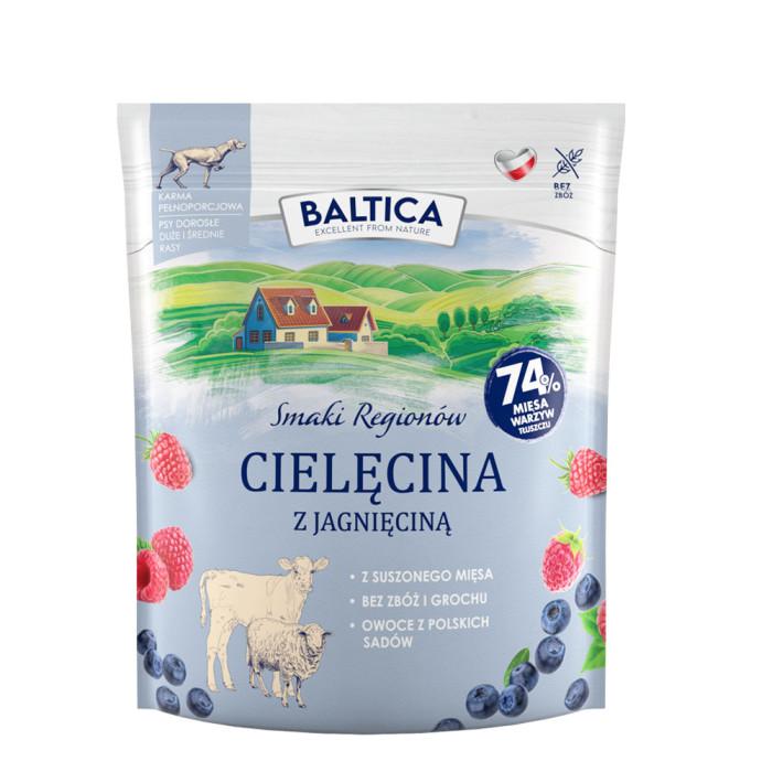 Baltica Adult Cielęcina z Jagnięciną karma dla psów średnich ras 1 kg