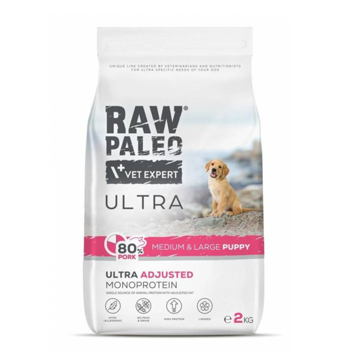Raw Paleo Ultra Puppy sucha karma dla szczeniąt średni/duży Wieprzowina 2kg