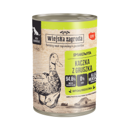 Wiejska Zagroda Kaczka z gruszką Mokra karma dla psów Bez zbóż, bez glutenu  400g