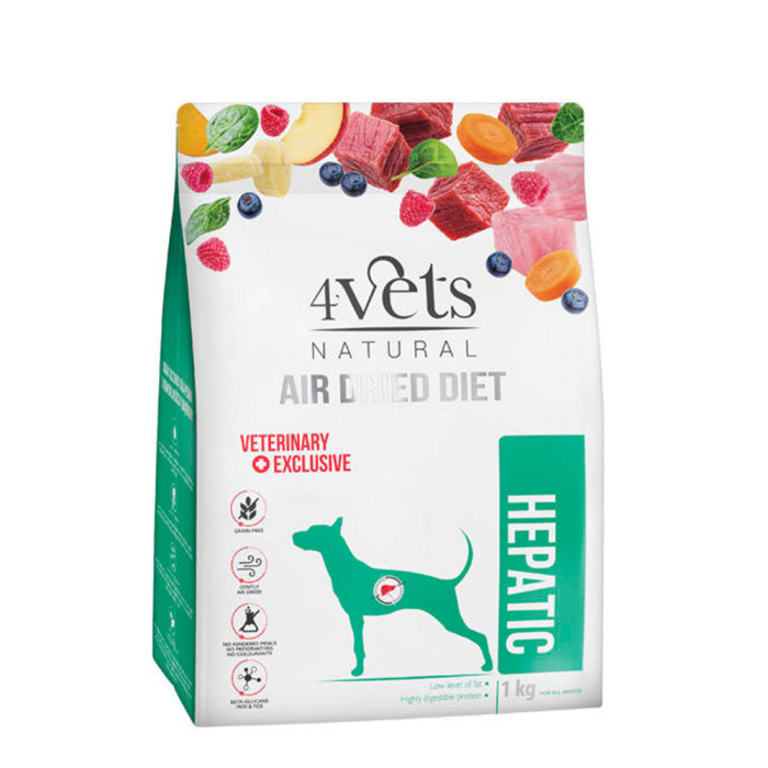 4Vets Natural Hepatic suszona karma weterynaryjna dla psa ze schorzeniami wątroby 1kg