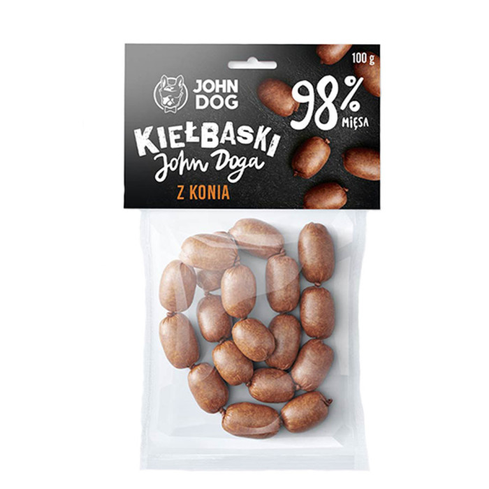 John Dog przysmak dla psa Kiełbaski Konina 100g