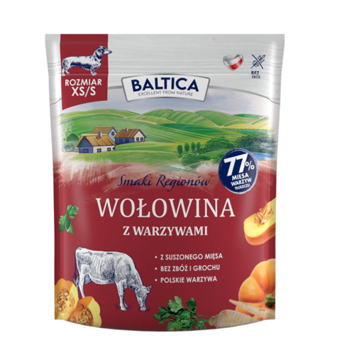 Baltica Adult Wołowina z Warzywami rasy XS/S 1 kg