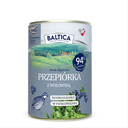 Baltica mokra karma dla psów Przepiórka z Wołowiną 400g