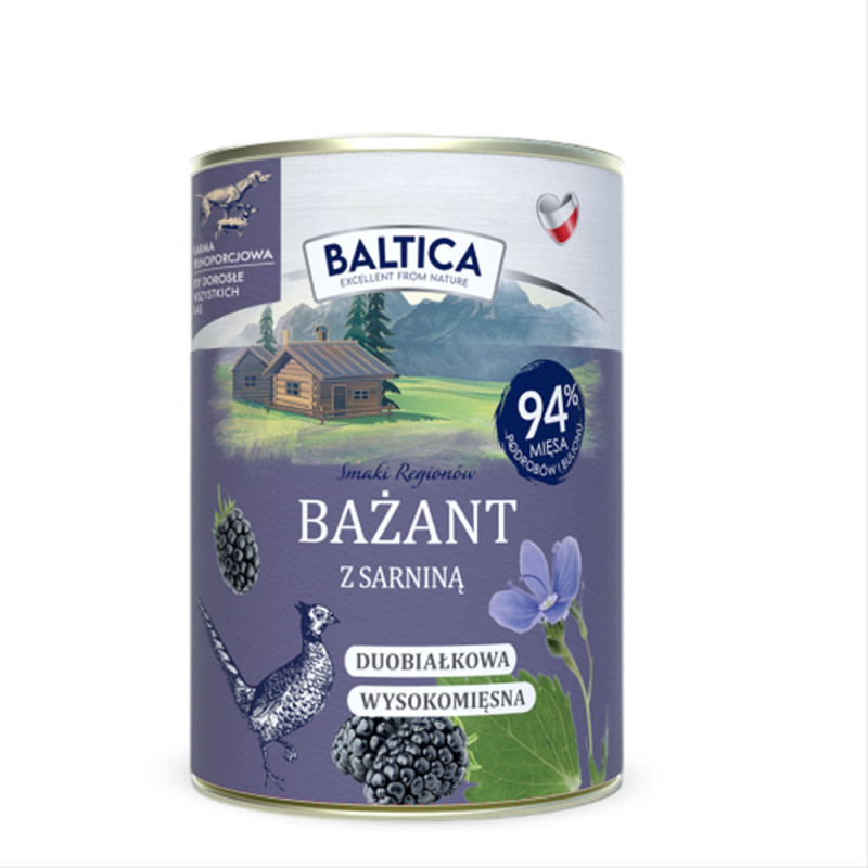 Baltica mokra karma dla psów Bażant z Sarniną 400g