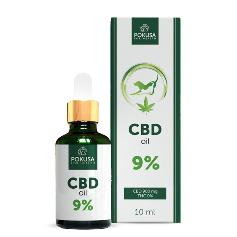 Pokusa GreenLine CBD oil Olej CBD 9% z olejem z łososia dla psów,  Redukuje stany lękowe produkt 10ml