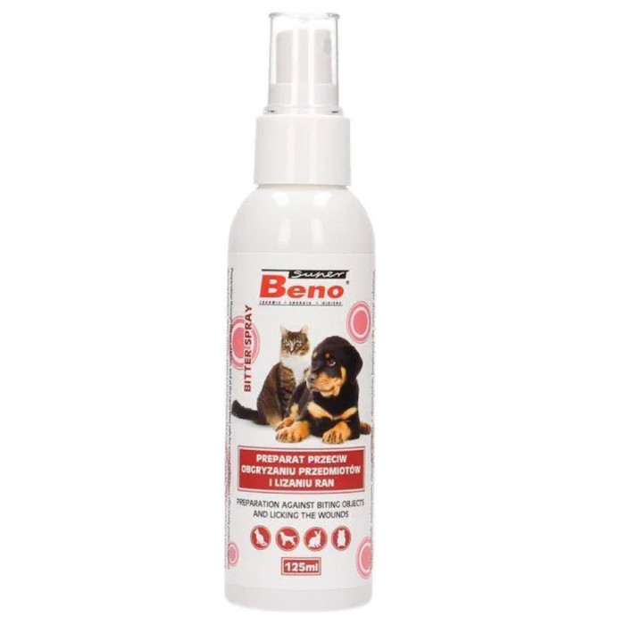 Super Beno Bitter Spray Preparat Przeciw Obgryzaniu I Lizaniu Ran 125ml