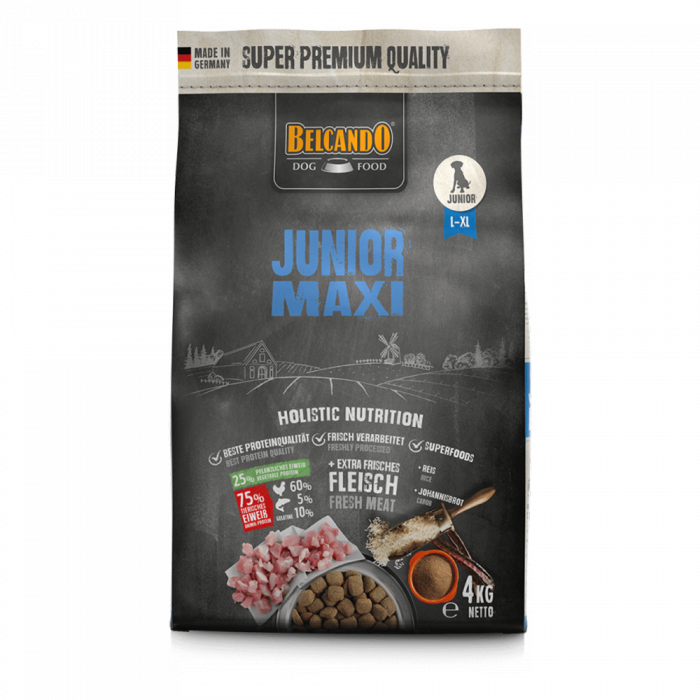 Belcando Junior Maxi worek 4 kg sucha karma dla młodych psów ras dużych i wielkich smak drób